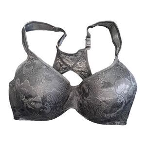 Adrienne Vittadini Underwire Padded Black Open Back Lace Bra